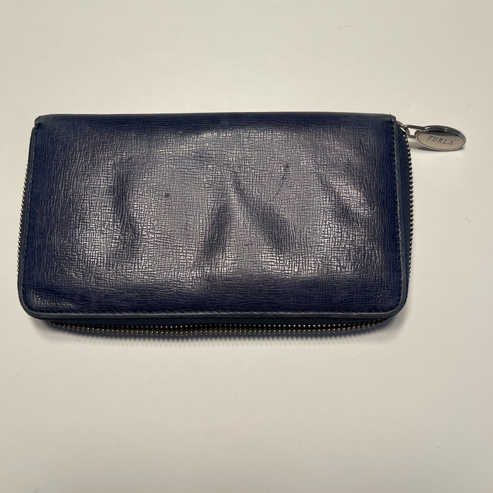Furla Dark Blue Leather Wallet